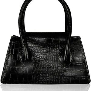 Small Crocodile Pattern Faux Leather Crossbody Handbag Women Girls